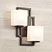 Possini Euro Design Lighting on The Square Modern Wall Light Sconce Bronze Hardwired 13 3/4
