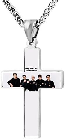 Why Don't We Jewelry Zinc Alloy Chain Cross Pendant Necklace for Men Women with Necklace