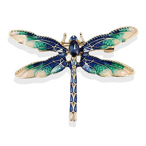 DearAnswer Dragonfly Enamel Brooch Lovely Insect Lapel Pin Scarves Shawl Clip Delicate Accessories for Party,Blue