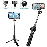 Foxnovo Selfie Stick Bluetooth, Tripod Selfie Stick Extendable with Wireless Remote for iPhone Xs/iPhone 8/8 Plus/iPhone 7/iPhone 7 Plus/Galaxy S9/S9 Plus/Note 8/S8/S8 Plus/More
