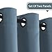 H.VERSAILTEX Elegant Grommet Blackout Thermal Insualted Solid Curtains/Drapes,Window Treatment Panels (Set of 2, Stone Blue, 52