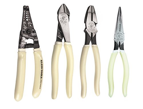 Klein Tools D2000-28GLW + D2000-9NEGLW + 11054GLW + D203-8-GLW Hi-Viz Pliers