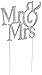 1 X Mr & Mrs Monogram Silhouette Rhinestone Wedding Cake Topper Decoration with Crystals - Formal Font