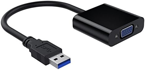 Cablor PFH9 15 USB 3.0 to VGA Adapter Converter, External Video Card, Multi-Monitor Adapter Male to Female Connector, Support Max Resolution 1080p 60Hz, for USB-Enabled PC Laptop Windows 10/8.1/8/7/XP
