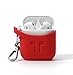 PodPocket Scoop AirPod Storage Case with Protective Translucent Silicone and Impact Protection Blazing Red