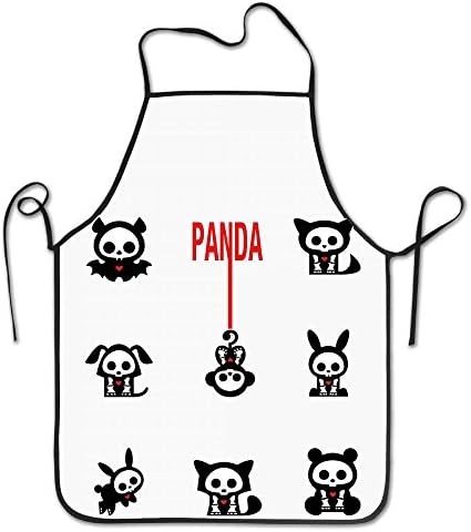 WENTiandi Panda Bear Sugar Skull With SunglassesCooking Aprons Bib ApronsAprons For Girls Boys Aprons Bulk Aprons For Women Men
