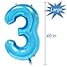 Tellpet Blue Number 3 Balloon, 40 Inch