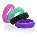 Swagmat Silicone Wedding Rings, 4 Pack Wedding Bands for Women (Pink, Turquoise, Black, Purple, Size 7)