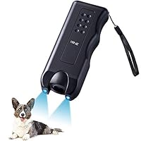 PUPWE WUXIAN Handheld Dog Repellent, Handheld Dog Repellent Trainer,Anti Barking Device with LED Flashlight,Ultrasonic Dog Repeller Training Device