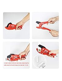 Cortador de tubos y tuberías, cortador de manguera de trinquete, herramienta para cortar tuberías rápido y de una sola vez con unidad de trinquete para cortar menos de 1 1 4", tuberías de O.D. PEX, PVC y PPR, ideal para plomeros, hombre de la casa, p