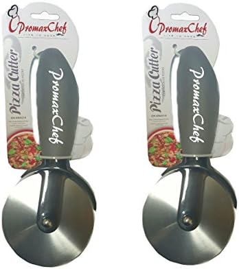 Promax 2 Pack (2pcs) Pizza Cutter - Live To Cook - Self-Standing Kitchenware (PIZZA CUTTER)