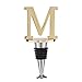 Monogram Wine Bottle Stopper, Gold Finish, Letter M Initial (M)