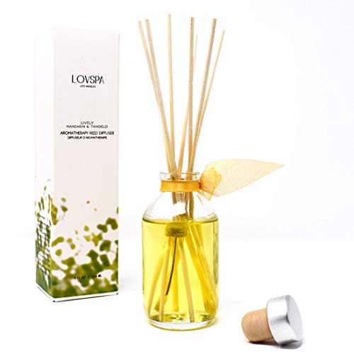 LOVSPA Lively Mandarin Tangelo Reed Diffuser | Refresh Your Home with This Cheery Scent. Juicy Mandarin Orange, Minneloa Tangelo, Papaya & Lemon Water - Thumbnail 3