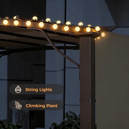 HAPPATIO 10x13 Retractable Pergola: Arched Aluminum Frame with Adjustable Canopy image 21