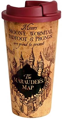 Harry Potter To Go Thermo Mug Map of the Marauder Marauders Map 450ml Elbenwald beige