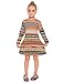 Arshiner Little Girls Long Sleeve Sundress Chevron Printed A-line Skater Christmas Dress