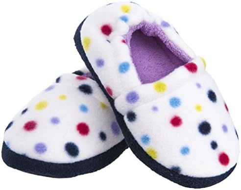 Festooning Girl's Cute Soft Plushed Lined House Slippers Lovely Indoor Outdoor Non-Slip Shoes (Little Kid/Toddler) Little Dot9/10