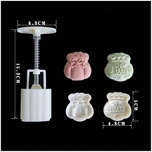 Iusun Mooncake Mould Cutter Set Flower Mid-Autumn Festival Hand Press Moon Cake Mold Maker DIY Decorator Machine Kit Tray Kitchen Tools