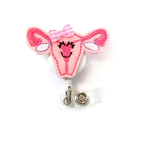 Vera the Uterus - Retractable Badge Reel - Fun Badge Holder - Labor and Delivery Badge - Medical Badge - Felt Badge - Ob/gyn Badge