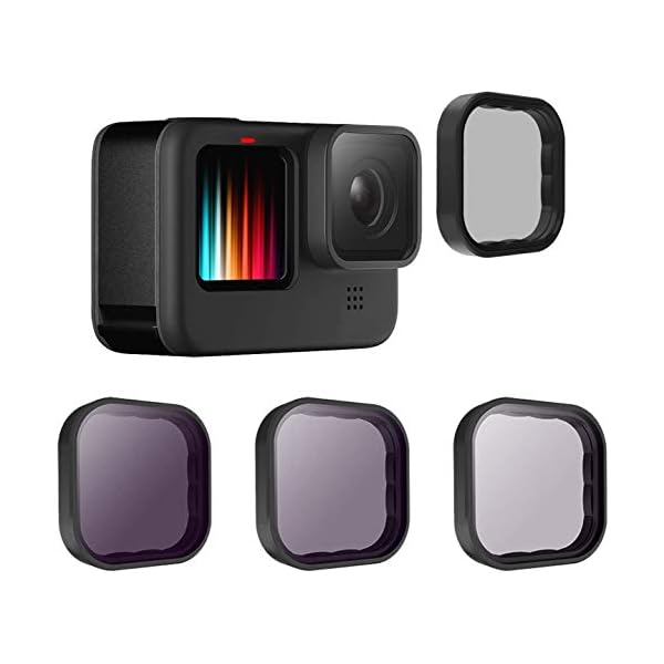 TELESIN 4 Pack filter CPL ND8 ND16 ND32 für GoPro Hero 11 Hero 10 Hero 9 Schwarz, Neutraldichte- und Polarisationsfilter-Kit Objektivschutz für Go Pro 11/10/9 Zubehör