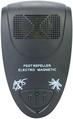 Ultrasonic Pest Repeller Electro Magnetic Audio Frequency 20-65 KHz Black