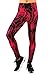Neonysweets Womens Printed Yoga Pants Active Workout Leggings Stretch Tights L Pink/Black