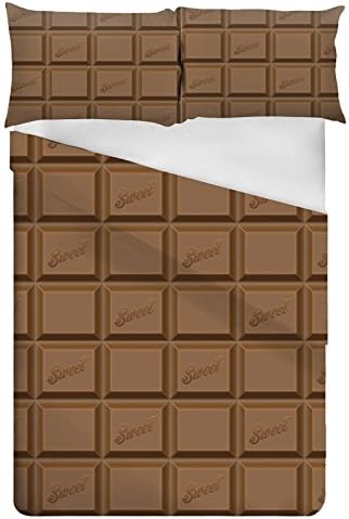 Chocolate BAR Pattern Duvet Cover Sets Digital Printed 3pcs One Bed Cover with 2 Pillow Cases