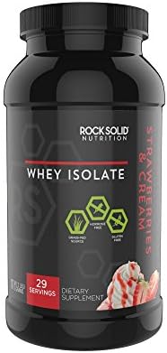 Rock Solid Nutrition Grass Fed Whey Isolate Protein Powder, Strawberries &amp; Cream