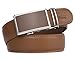 Xhtang Men's Ratchet Belt Automatic Buckle Genuine Brown Leather belt 35mm Wide
