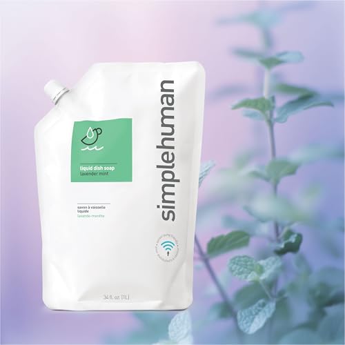 SIMPLEHUMAN LAVENDER MINT DISH SOAP REFILL POUCH, 34 FL OZ.