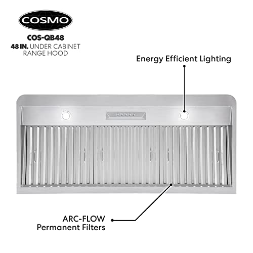 COSMO COSQB48 Under 48 in. Range Hood 500 CFM, Ducted