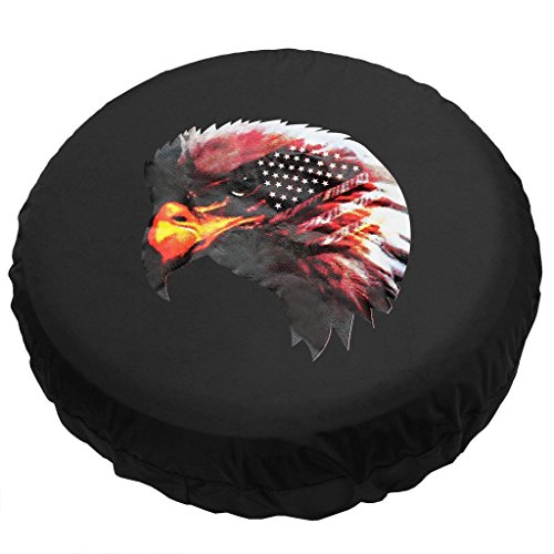 Eagle Head Spare Wheel Tire Cover Black Canvas Waterproof 15-17inch (17inch) - Thumbnail 2