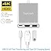 TOPGEEK USB C to HDMI 3-in-1 Digital Multiport Adapter USB 3.1 Type C with USB 3.0 Port and USB-C Recharging Port Aluminum Housing for 2016 MacBook Pro, Chromebook Pixel and More