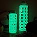 purifyou Premium Glass Water Bottle with Silicone Sleeve and Stainless Steel Lid, 12/32 oz (Glow in The Dark, 12 oz)