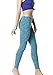 TSLA Yoga Pants Mid-Waist/High-Waist Tummy Control w Pocket Series, Yogabasic Midwaist(fyp51) – Spacedyeblue, Large (Size 10-12_Hip41-43 Inch)thumb 4