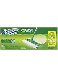 Swiffer Sweeper Cleaner Dry and Wet Mop Starter Kit for Cleaning Hardwood and Floors, Includes: 1 Mop, 7 Dry Cloths, 3 Wet Cloths