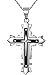 OSTAN Men's Stainless Steel Cross Necklace Fashion Vintage Dark Knight Pendant Cool Heavy Metal Style and Three-Dimensional Effect.
