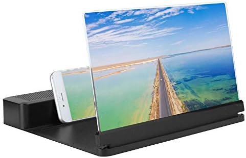 EBTOOLS 10 Inch Portable Screen Amplifier, 26X Wireless Speaker Mobile Phone Screen Magnifier Bluetooth Sound Bracket, Anti-Radiation Eye Protection, for Outdoor/Travel(Black)