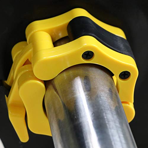 IADU Barbell Collars Clips 2 inch Pair Olympic Dumbbell Clamps Muscle Quick Release Locking Bars Weights for Lifts/Weightlifting/Powerlifting. (Yellow) - Thumbnail 7