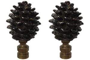 ROYAL DESIGNS, INC. Royal Designs Pine Cone Design 2.75" Lamp Finial for Lamp Shade, Antique Brass - Set of 2