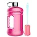 THYTOB 2.2 Litre(74OZ) Sport Water Bottle -Water Jug-Wave Bottles-Drinking Bottle-3.2 Inch Wide Mouth with BPA Free (Pink)