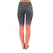 TD Collections Women's Slim Two Tone Workout Full Length Yoga Pants (L, Black + Neon Coral)
