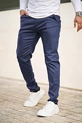 GINGTTO Leather Pants for Men Slim Fit, Mens Punk