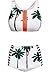 OURS Women's Coconut Tree Print High Waist Bikini Set Bathing Suit 2 Piece Swimsuit