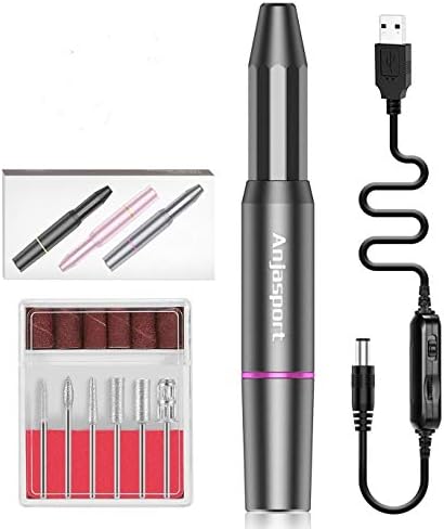 Electric Nail Care, Nail Care, Nail Machine, Multi-functional, Fast Rotation, Low Vibration, Low Noise, Sweetskin Treatment, Exfoliating Removal, Electric Nail Clipping, USB Power Supply, Portable, Convenient for Business, Home, Salon, Professional, Japanese Language Instruction Manual (Grey)