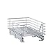 Household Essentials Glidez Chrome-Plated Steel Extended Depth 1-Tier Sliding Under Sink Cabinet Organizer, Chrome
