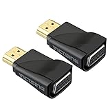 VicTsing 2 PCS HDMI To VGA Video Adapter Converter, Gold-Plated 1080P HDMI To VGA Adapter Converter For PC, Laptop, Desktop,DVD,TV,TV Box-Black
