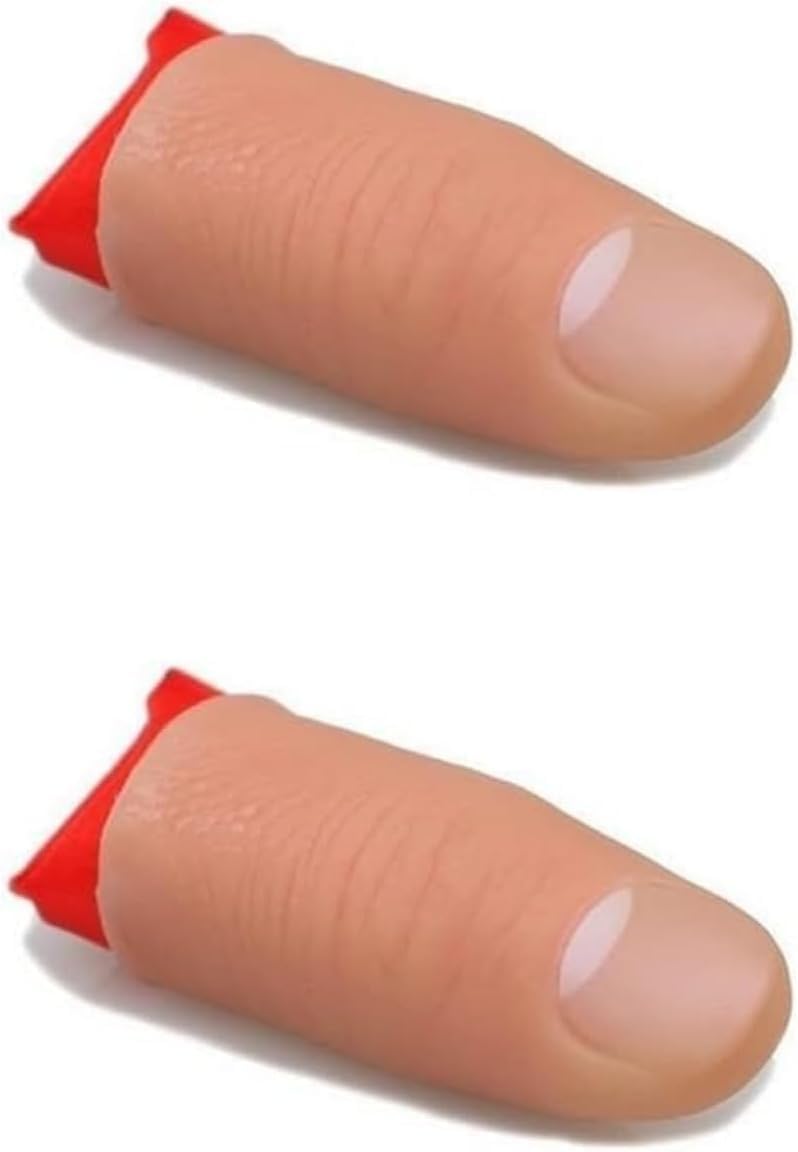 2Pcs Thumb Tip Magic Tricks Fake Thumb Tip Silk Vanish Magic Disappearing Silk Fake Thumb Tip Magic Trick Gimmick Magician Accessory and Practical Jokes Magic Tricks Making Objects Appear Disappear