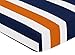 Sweet Jojo Designs Fitted Crib Sheet for Modern Navy Blue and Orange Stripe Baby/Toddler Bedding - Stripe Print