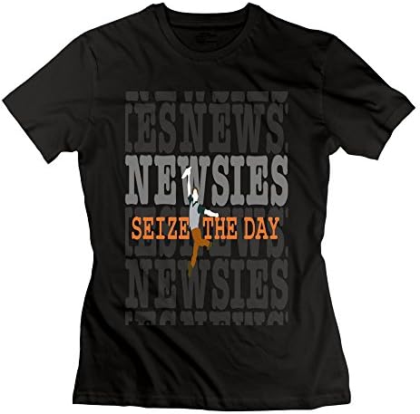 LianJian Newsies Musical Seize The Day Logo Women's T-Shirt Black Womens